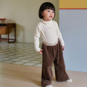 amber韩国童装 女童裤 子秋冬25新款 锦小和和 儿童灯芯绒休闲直筒裤