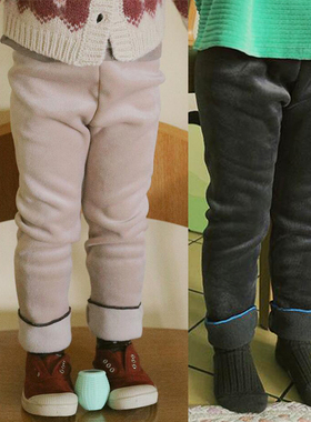 锦小和和 amber韩国童装女童冬打底裤加绒厚洋气秋裤外穿保暖长裤