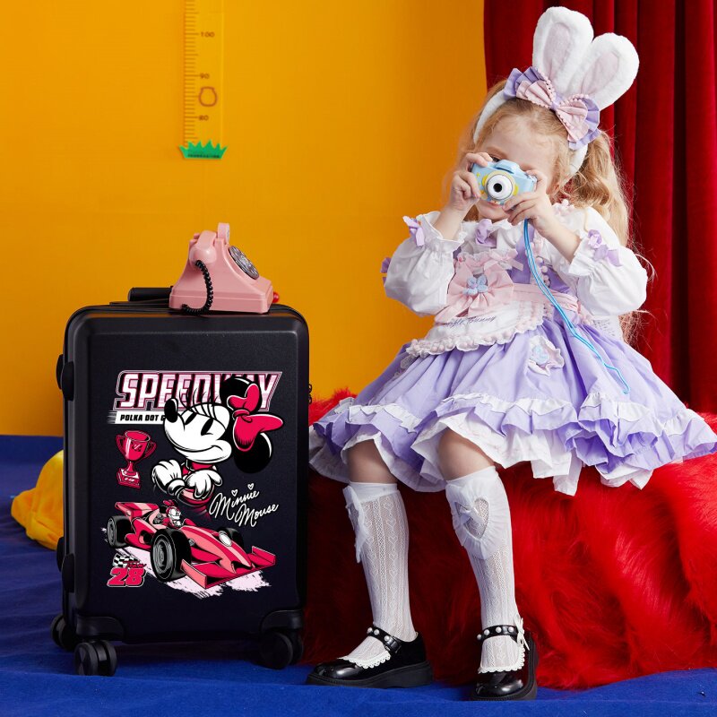 Disney/迪士尼儿童行李箱女孩F1赛车拉杆旅行箱耐用密码箱皮箱男