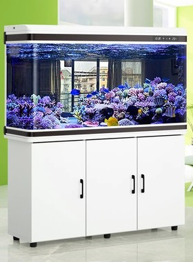 闽江宝来中型水族箱客厅家用韩式大型上过滤长方形生态玻璃金鱼缸