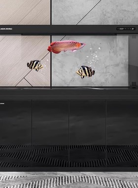 闽江鱼缸客厅家用中大型水族箱免换水底过滤简约现代轻奢超白鱼缸