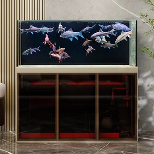 闽江底滤鱼缸客厅2026新款超白玻璃一体拉筋极窄龙鱼锦鲤吉罗鱼缸