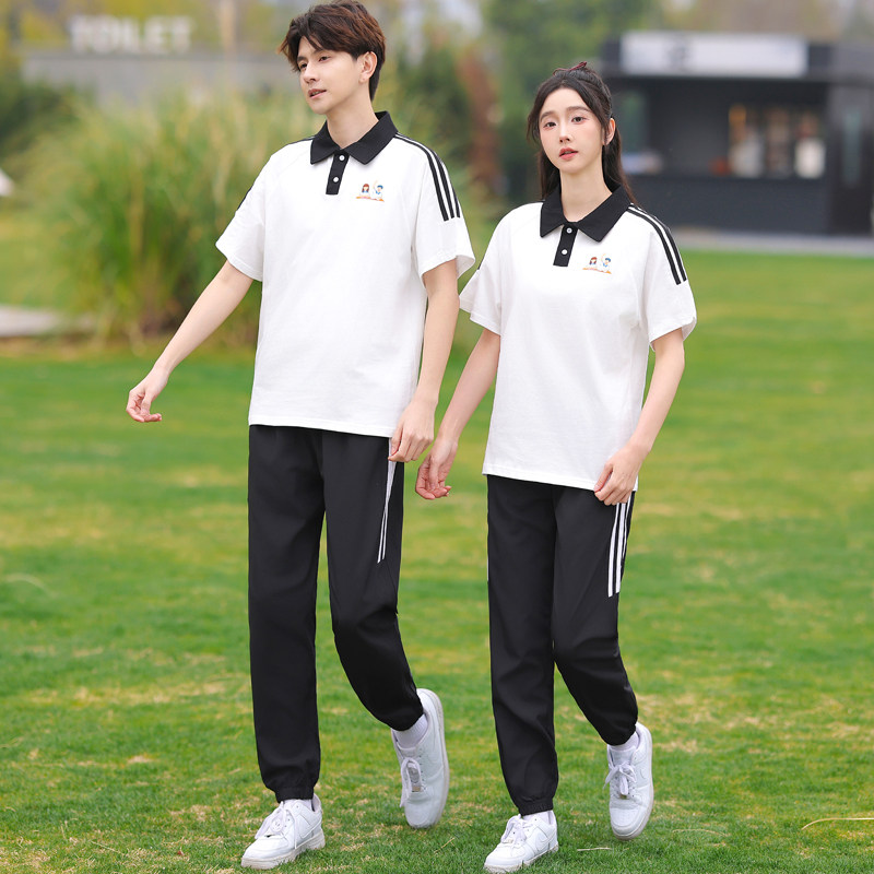 学院风短袖polo衫初高中运动会套装校服高三学生毕业拍照班服定制