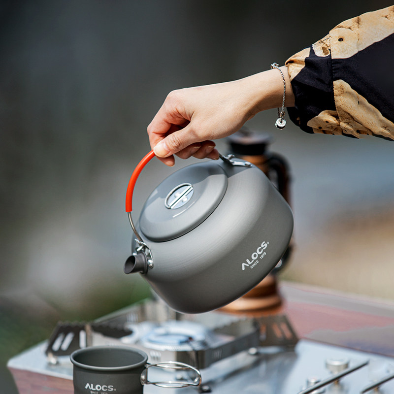 爱路客户外烧水壶便携野营铝壶户外茶壶露营野外煮水泡茶壶咖啡壶
