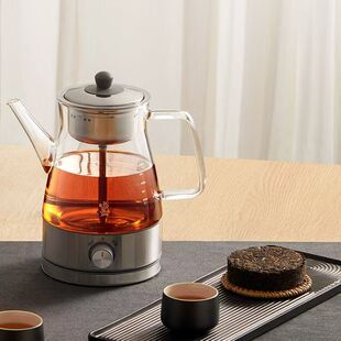 鸣盏耐高温玻璃全自动蒸茶壶家用喷淋式老白茶黑茶蒸茶器烧水茶壶