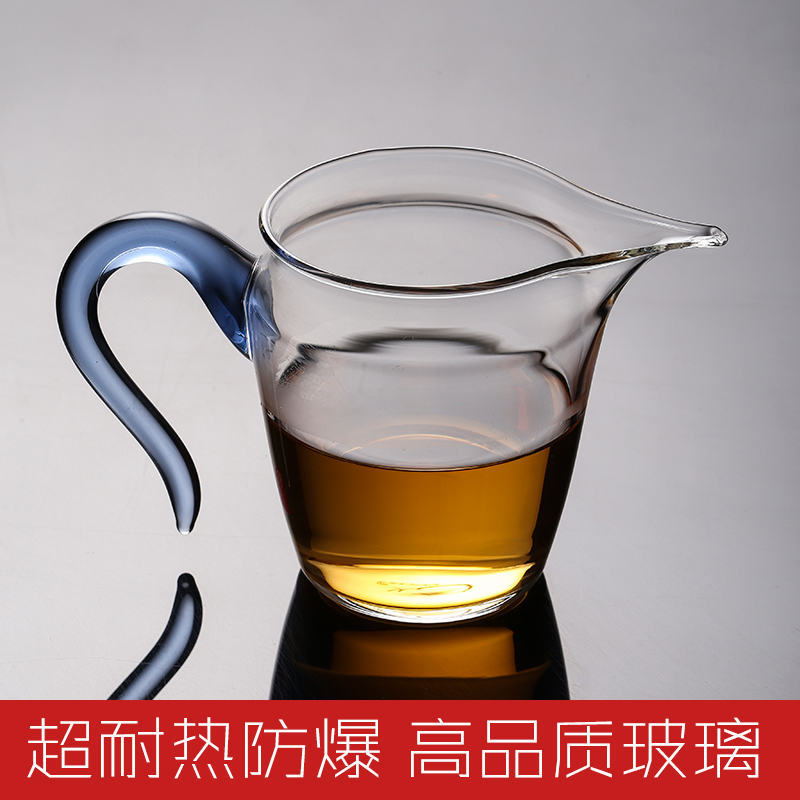 奇高玻璃 加厚耐高温带把玻璃公道杯 家用耐热分茶器茶海茶道配件