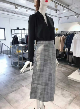 S-小M穿 MSGM 经典格纹时装半裙 710