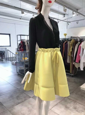 S-M穿 N21 浅黄色时装半裙 738
