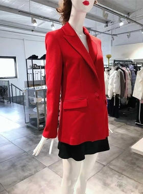 M-L穿 MAXX 经典红色洋装外套 766