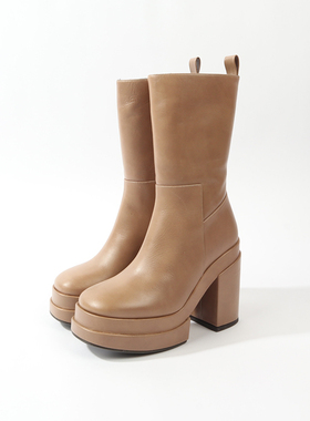 36码 PA0LOMA BA0RCELO 棕色牛皮时装靴 766