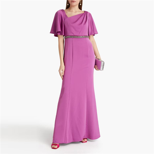 XS-S穿 AIDAN MATTOX 高挑又窈窕 水钻紫色礼服裙 1050