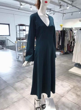 M-L穿 LIVIANA CONTI 墨蓝色洋装连衣裙 620