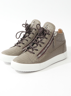 39码 GI0USEPPE ZA0NOTTI 时尚百搭鳄鱼纹圆头高帮鞋 995