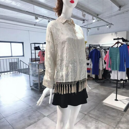 S-小L穿 SEMICOUTURE 高端立体花纹流苏女装衬衫 470