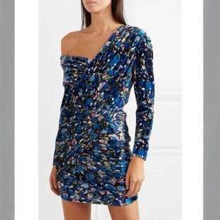 S-小M穿 BA 黎世家欧式印花洋装连衣裙 1950