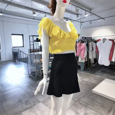 S-M穿 ALICE OLIVIA 甜美蕾丝花边修身女装短款背心 570