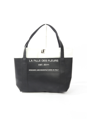 LA FI0LLE DE0S FL0EURS 黑白拼色单肩手提包 538