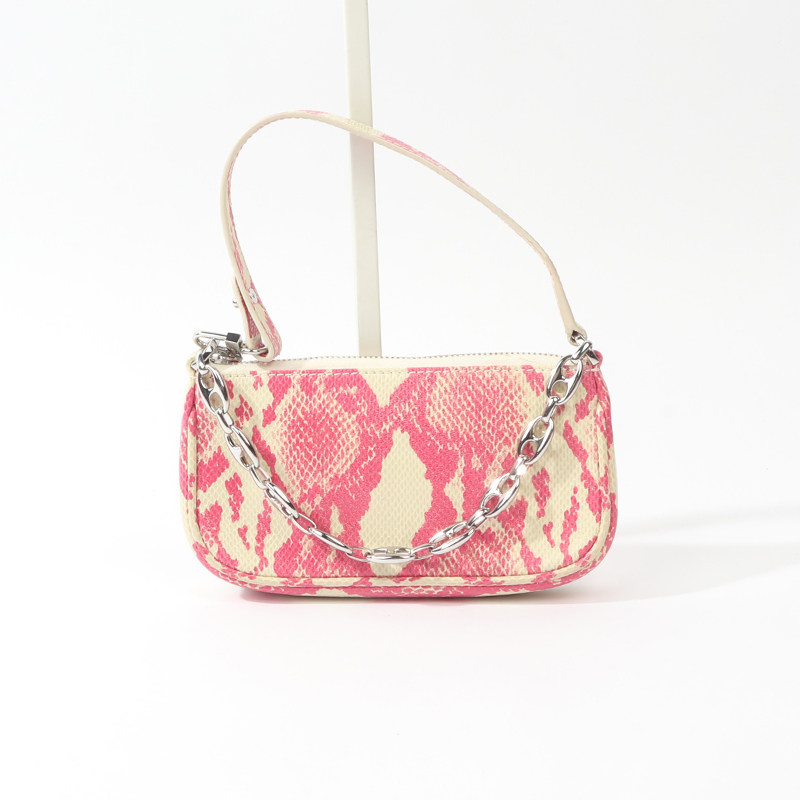 BY FA0R 时尚潮流金属链条拉链蛇纹单肩包 699