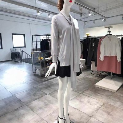 S-M穿 ALPHA STUDIO 浅灰洋装针织衫 620