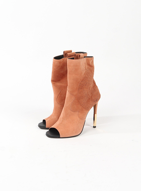 36码 BA 尔曼秀款 LOGO雕花款厚实绵软麂皮时装靴 1650