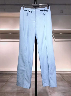 S-M穿 VA GA 淑女浅蓝色通勤直筒裤女士西装裤 1355