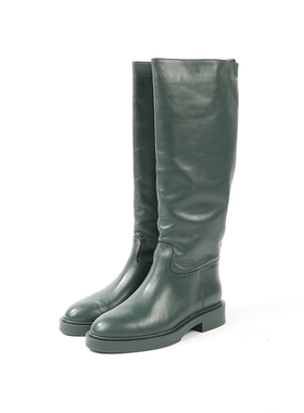 39码 EI0GHT 漂亮墨绿色油皮时装靴 985