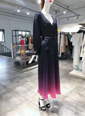 S-M-L穿 OLIVIA RUBIN 优雅渐变色连衣裙 830