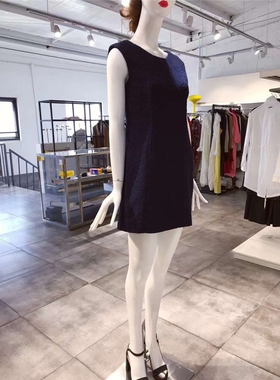 XS-S穿 BO0UTIQUE MO0SCHINO 藏蓝色洋装连衣裙 855