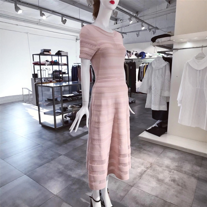 S-M穿 SAXX 裸粉色针织洋装连衣裙 920