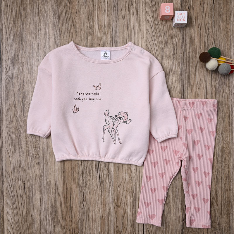 外贸欧美女宝春秋长袖细抓绒衫卫衣纯棉打底裤子长裤婴儿两件套装