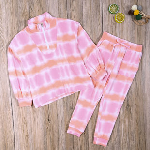 JS外贸欧美女宝春秋毛线圈长袖套头衫卫衣上衣休闲长裤子两件套装