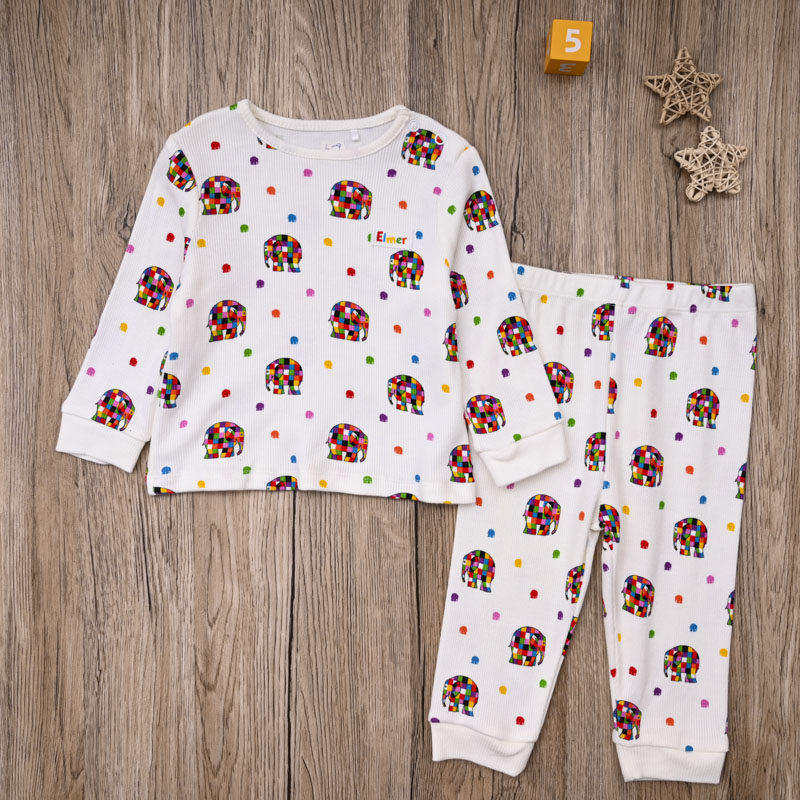 外贸欧美 宝宝春秋螺纹棉上衣长袖T恤长裤子打底裤婴儿两件套装