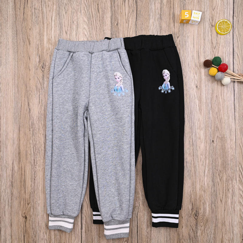 国内单女宝春秋冬款卫裤运动裤长裤子女童加绒休闲裤哈伦裤小脚裤