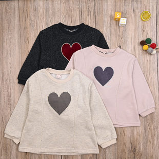 PM外贸日单 女生春秋毛线圈休闲外套圆领长袖卫衣 女童甜美套头衫