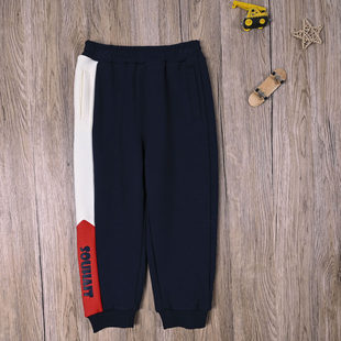 国内单男宝秋冬款卫裤运动裤长裤子男童加绒休闲裤哈伦裤小脚裤