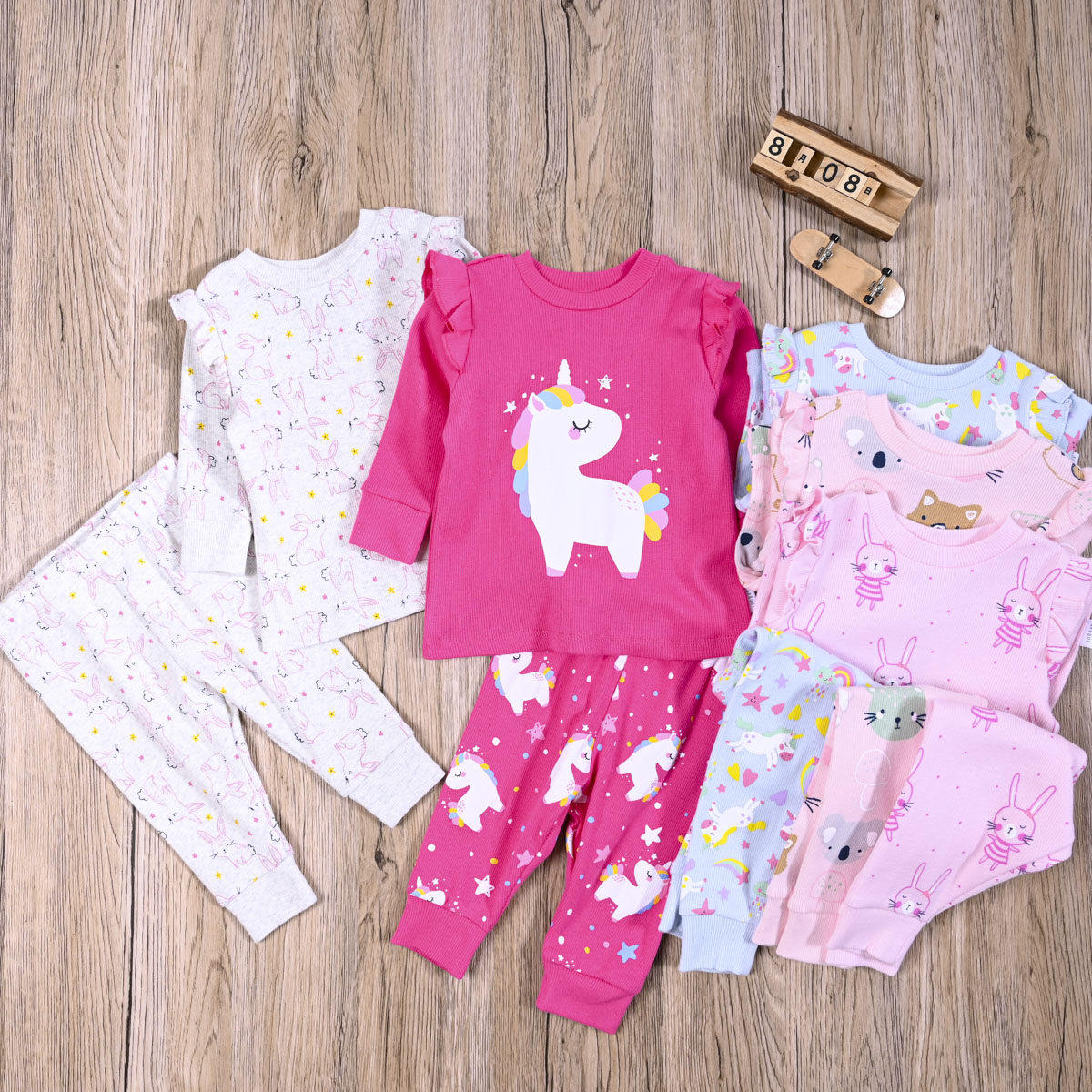 外贸欧美女宝春秋螺纹棉打底衫长袖T恤上衣PP长裤子家居两件套装