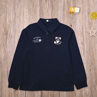 HZ外贸韩单 男宝春秋翻领POLO衫休闲长袖T恤上衣男童打底衫套头衫