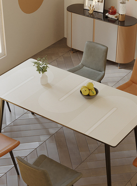 高级感防水皮革桌垫轻奢免洗防油餐桌垫白色防烫隔热客厅茶几桌布