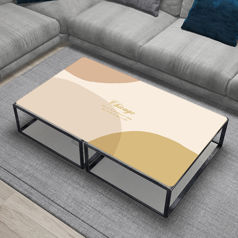 现代简约印花暖色创意会客室桌布