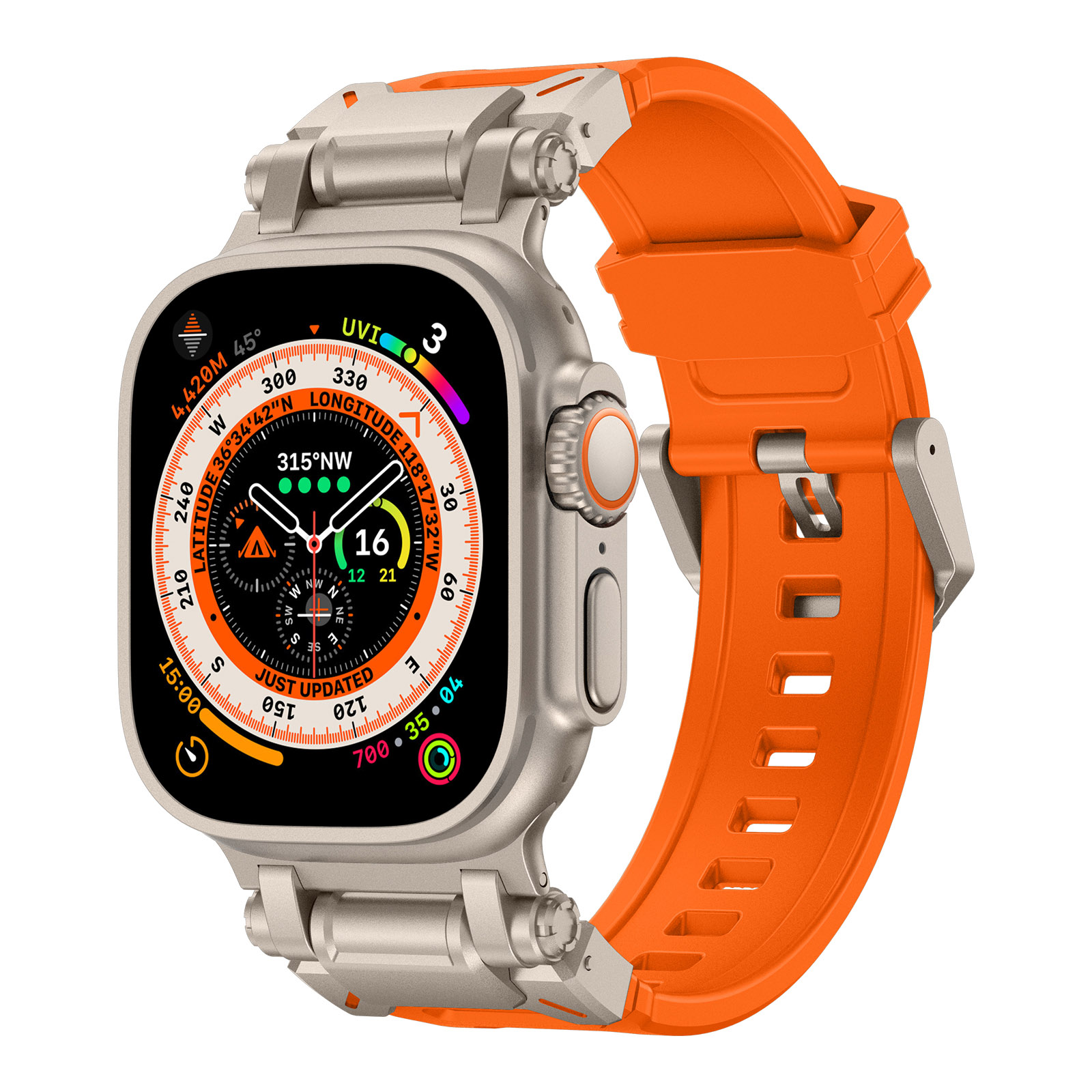 适用AppleWatchUltra2表带AppleWatchS9苹果iWatchS10手表带iWatch8硅胶S9Ultra男S8SE金属钛iWatchultra46MM