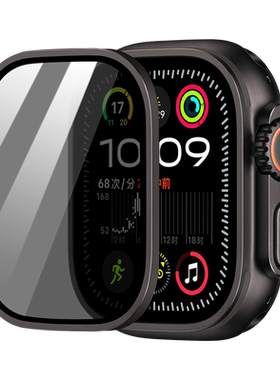 适用苹果手表膜Apple Watch Ultra3钢化膜金属边框全覆盖iwatch Ultra2保护膜高清触控灵敏防摔防刮Ultra49mm