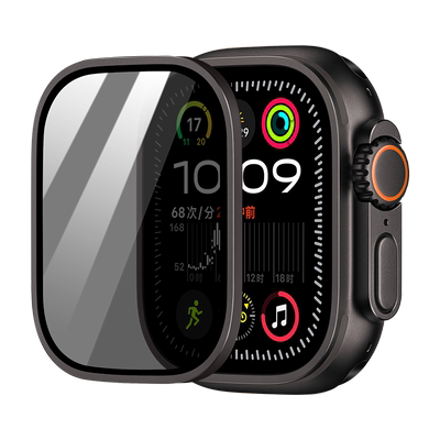 适用苹果手表膜Apple Watch Ultra3钢化膜金属边框全覆盖iwatch Ultra2保护膜高清触控灵敏防摔防刮Ultra49mm