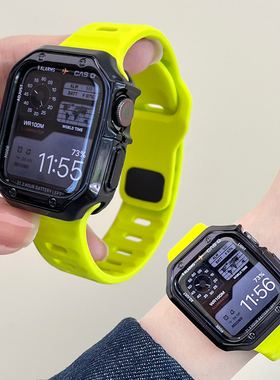 适用iwatch9新款苹果s9手表表带applewatch8/7/6/5/4代se/ultra液态硅胶s8手表带运动男女款iphonewatch透气