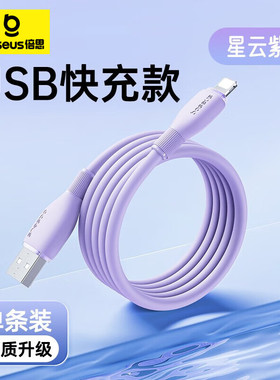 倍思适用14苹果数据线USB快充充电线iPhone手机快充ipad平板适用14ProMax/12/13/ 2米长数据线usb转lightning