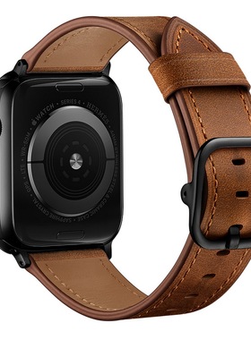 适用apple watch6表带真皮苹果SE手表iwatch31/2/3/4代表带38/42/40/44mm series运动watch5代applewatch表带