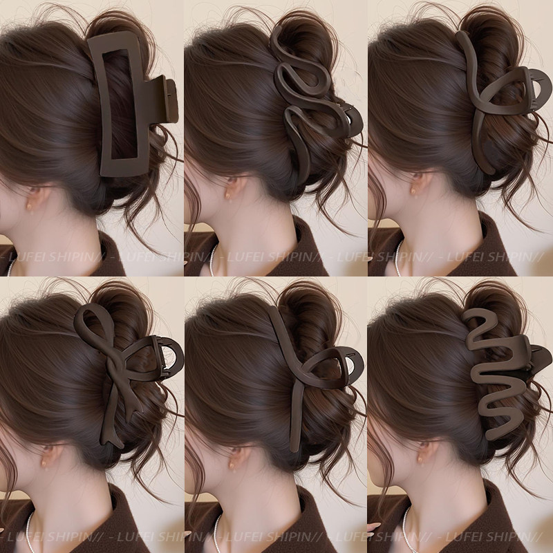 高级感磨砂咖色大号抓夹女2025新款后脑勺盘发鲨鱼夹头发夹子头饰,饰品/流行首饰/时尚饰品新,发饰,淘宝优惠券,粉丝福利购,淘宝优惠卷