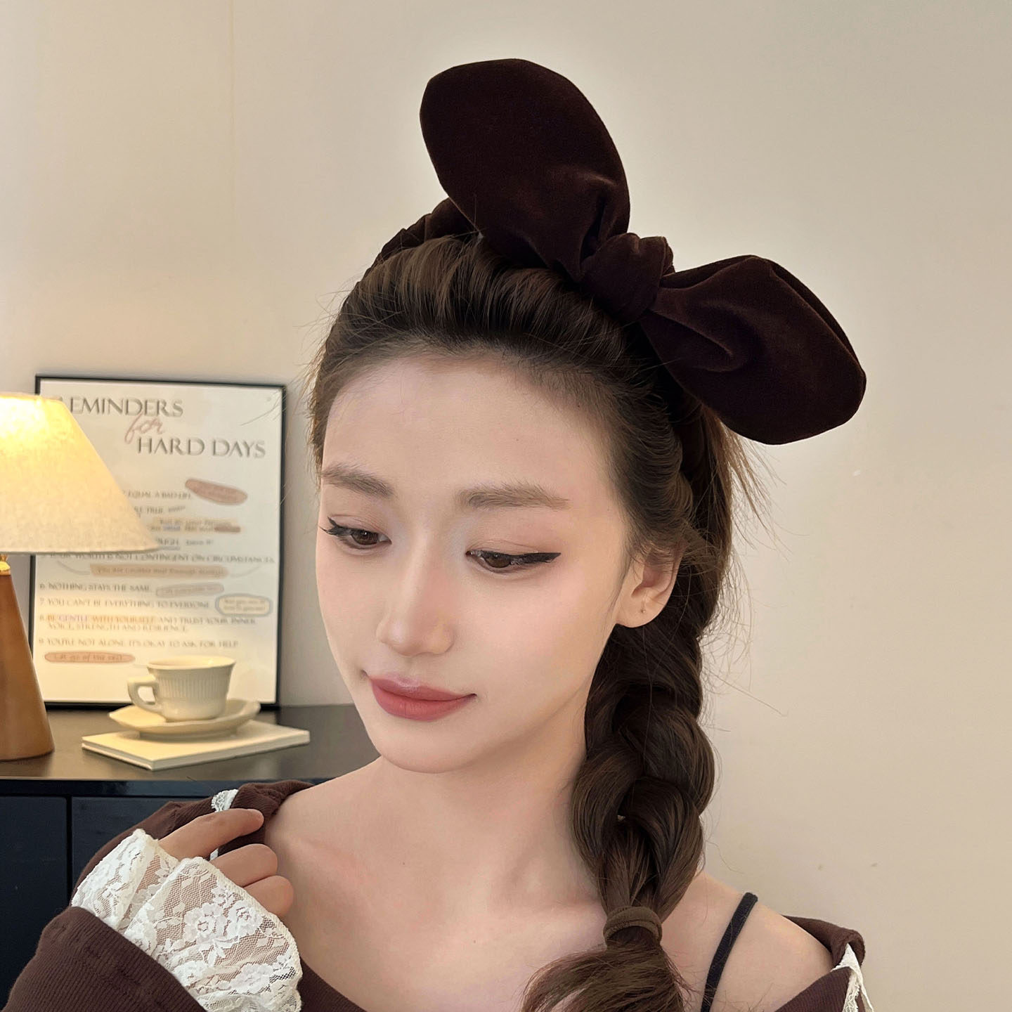 丝绒蝴蝶结发箍女2025新款
