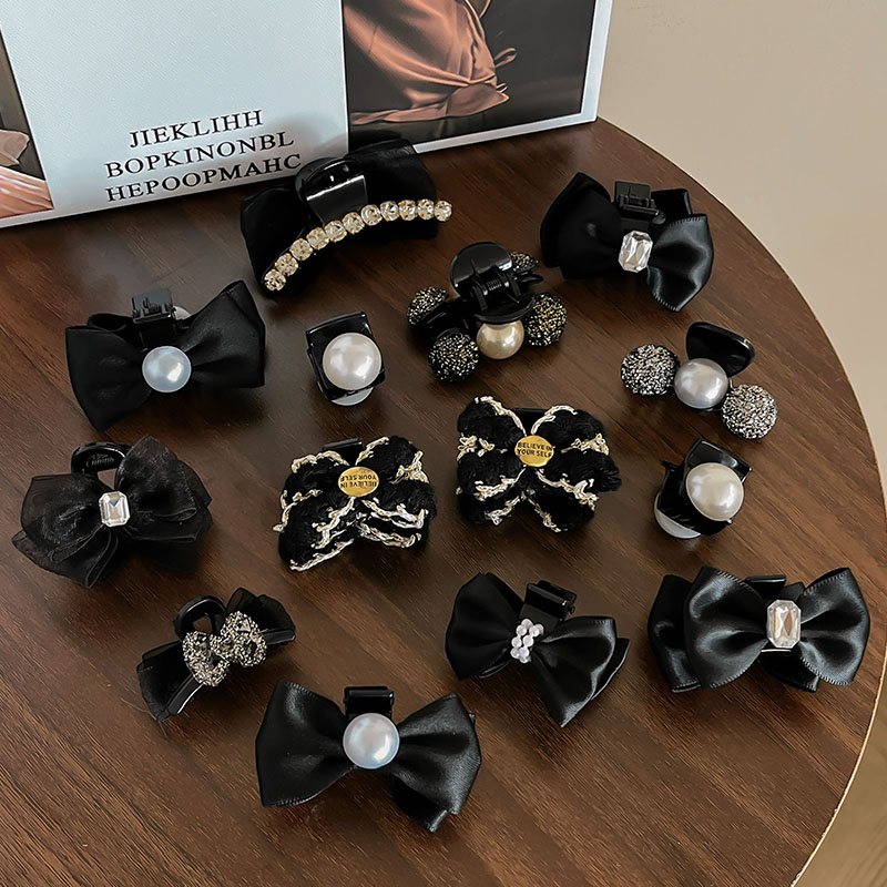 黑色蝴蝶结发夹女公主头顶夹