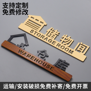 储物间提示门牌储藏室仓库杂物间库房餐饮标识墙贴指示牌定制
