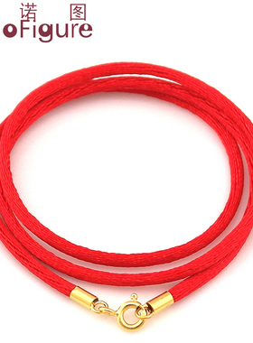 法诺图丝绳项链绳子925银扣饰品玉坠戒指吊坠挂绳男女黑色红项链